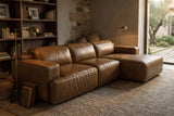 Valentina Distressed Leather Recliner Sectional Sofa