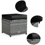 7 Pieces Patio Rattan Dining Furniture Sectional Sofa Set with Wicker Ottoman