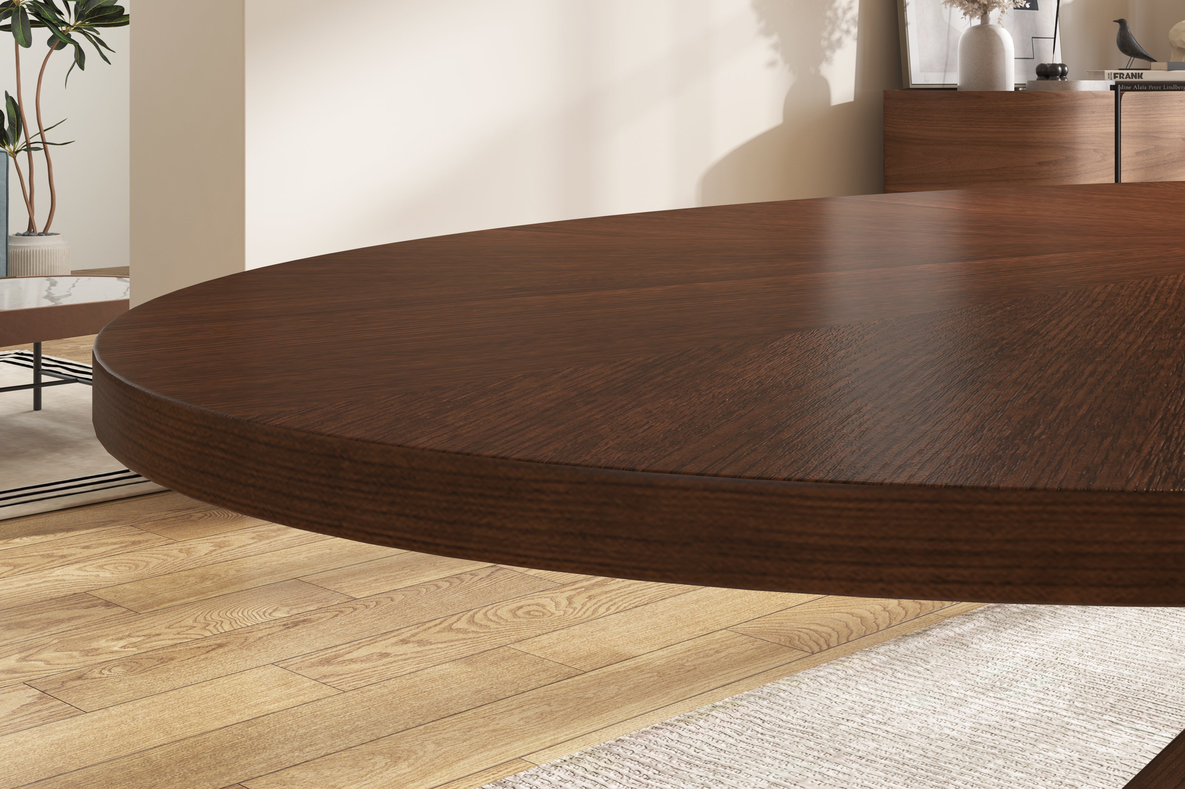 Dark brown oval dining table hotsell