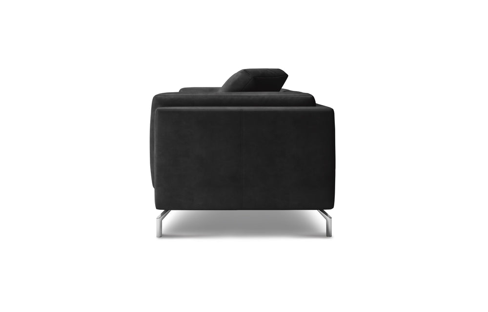 Valencia Zadar Leather Wide Seats Sofa, Black Color