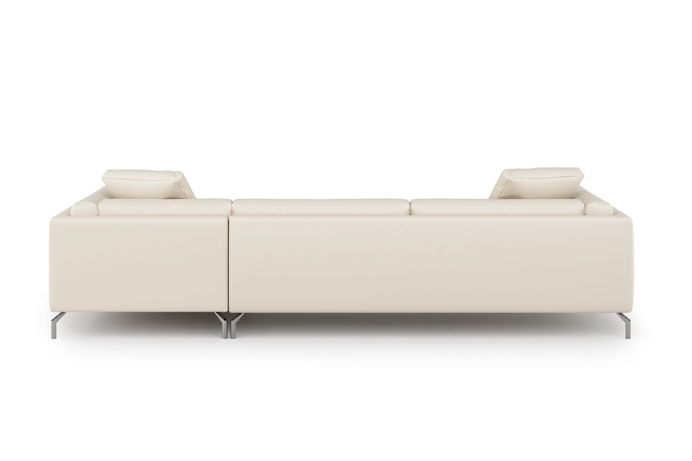 Valencia Zadar Leather Sofa with Left Chaise, Beige