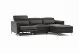 Valencia Andria Black Leather Reclining Sectional Sofa | Modern Luxury White background picture