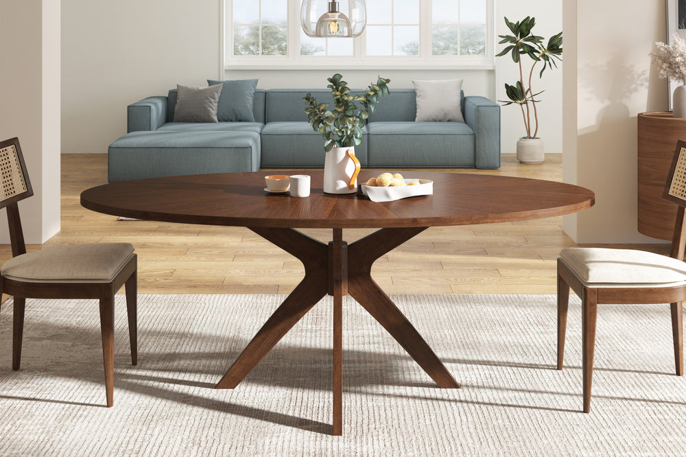 Valencia Lucy Wood Oval Dining Table, Dark Chocolate Color