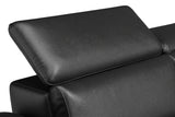 Valencia Pista Modern Top Grain Leather Reclining Sectional Sofa with Right-Hand Facing Chaise, Cognac Detailed drawing