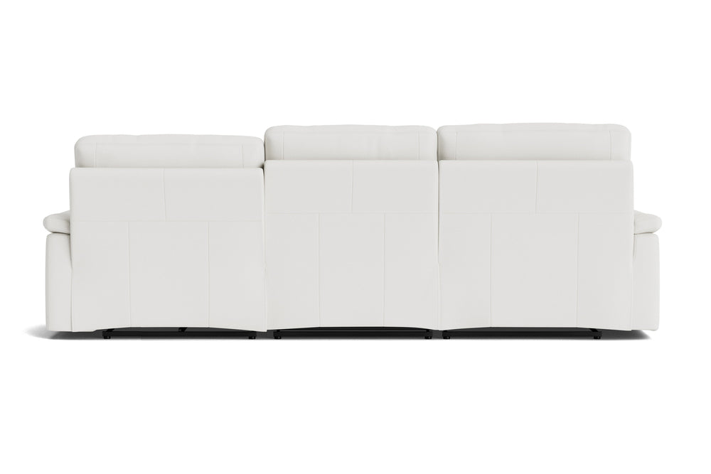 Valencia Vivian Top Grain Leather Three Seats Sofa, Winter White