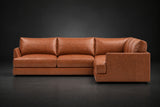 Serena Distressed Leather Corner Sectional Sofa