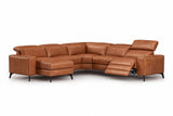 Esther Distressed Italian Aniline Leather Corner Recliner Sectional Sofa