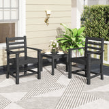 6 Pieces Patio Dining Bench Set Outdoor HDPE Weather Resistant Table and Chairs Set