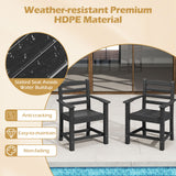 6 Pieces Patio Dining Bench Set Outdoor HDPE Weather Resistant Table and Chairs Set