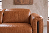 Octavia Distressed Italian Aniline Leather Dual Reclining Sofa