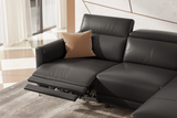 Valencia Andria Black Leather Reclining Sectional Sofa | Modern Luxury Detailed drawing