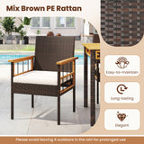 7 Pieces PE Wicker Patio Dining Set for Garden and Backyard