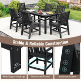 7 Pieces Patio Dining Set Outdoor HDPE Weather Resistant Table and Chairs Set