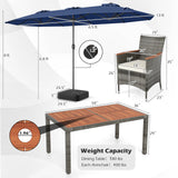 8-Piece Patio Dining Set with Double-Sided Market Umbrella
