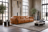 Octavia Distressed Italian Aniline Leather Dual Reclining Sofa