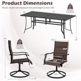 9-Piece Outdoor Dining Set for 8 with Umbrella Hole and 8 Chairs