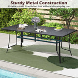 9-Piece Outdoor Dining Set for 8 with Umbrella Hole and 8 Chairs
