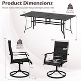 9-Piece Outdoor Dining Set for 8 with Umbrella Hole and 8 Chairs