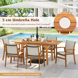 9 Pieces Outdoor Acacia Wood Patio Dining Set for 6-8