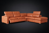 Valencia Clara Distressed Leather Recliner Sectional Sofa