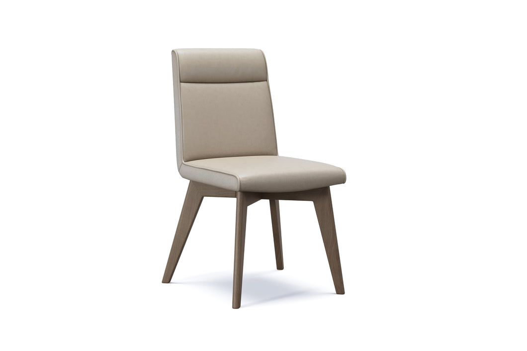 Valencia Aileen Top Grain Leather Dining Chair, Beige (Set of 2)