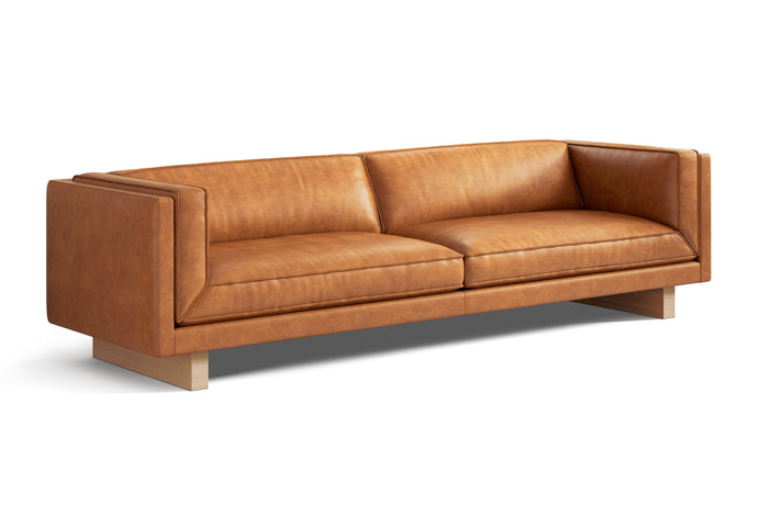 Valencia Alaina Top Grain Leather Wide Seat Sofa, Cognac