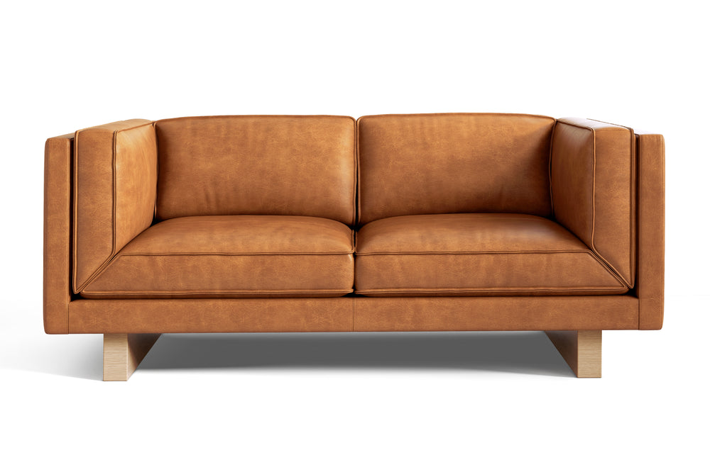 Valencia Alaina Top Grain Leather Loveseat Sofa, Cognac