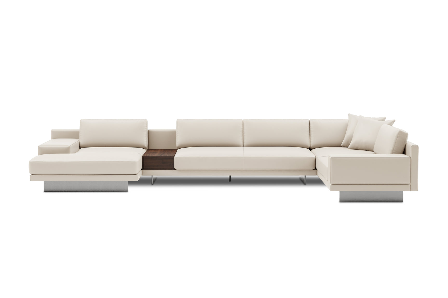 Alessandro Italian Nappa Leather Modular Sectional Sofa with Chaise