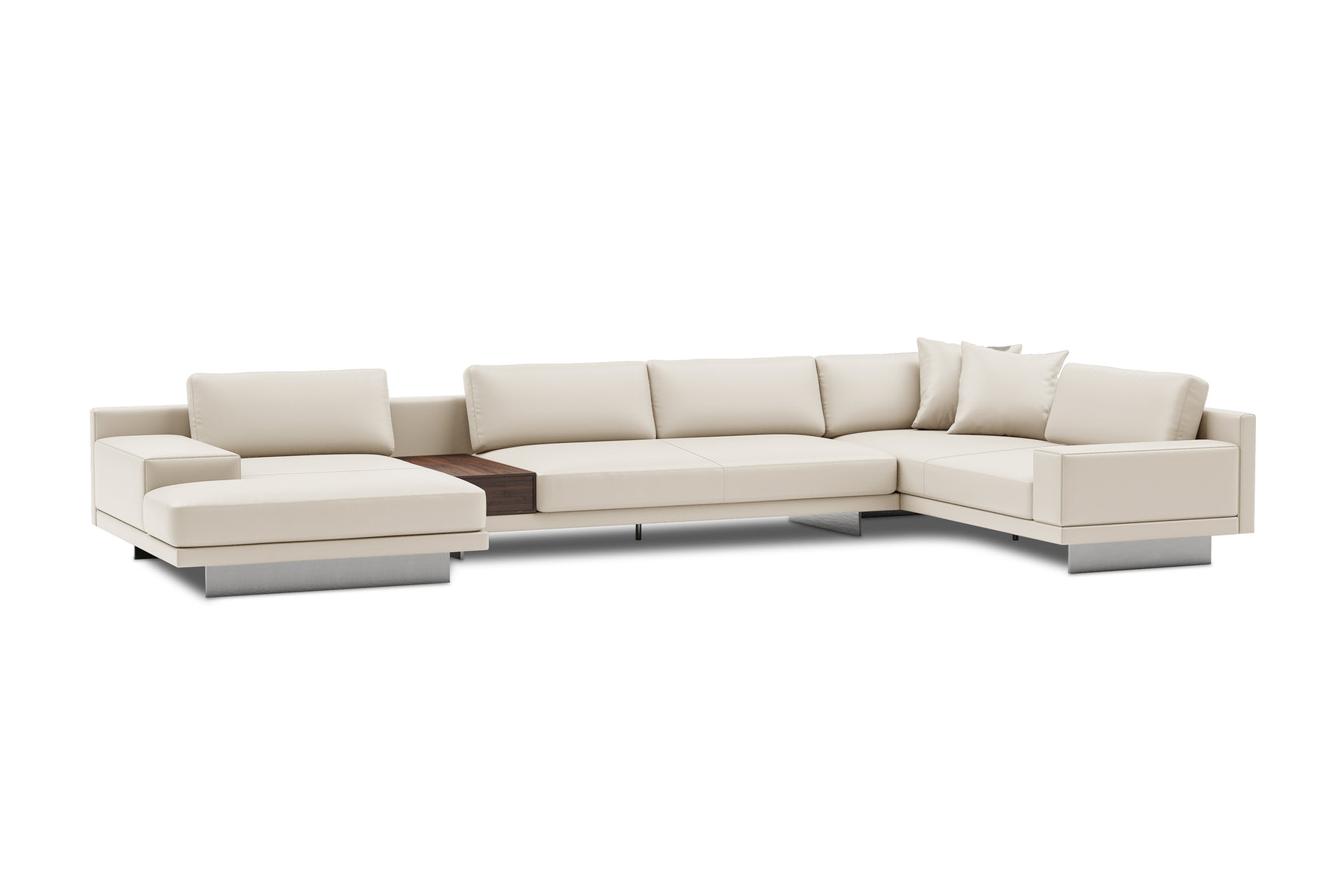Alessandro Italian Nappa Leather Modular Sectional Sofa with Chaise