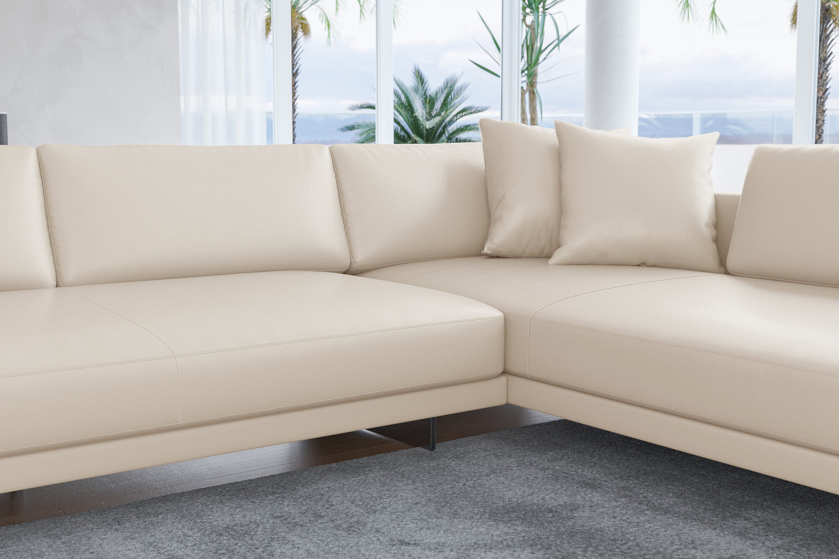 Alessandro Italian Nappa Leather Modular Sectional Sofa with Chaise