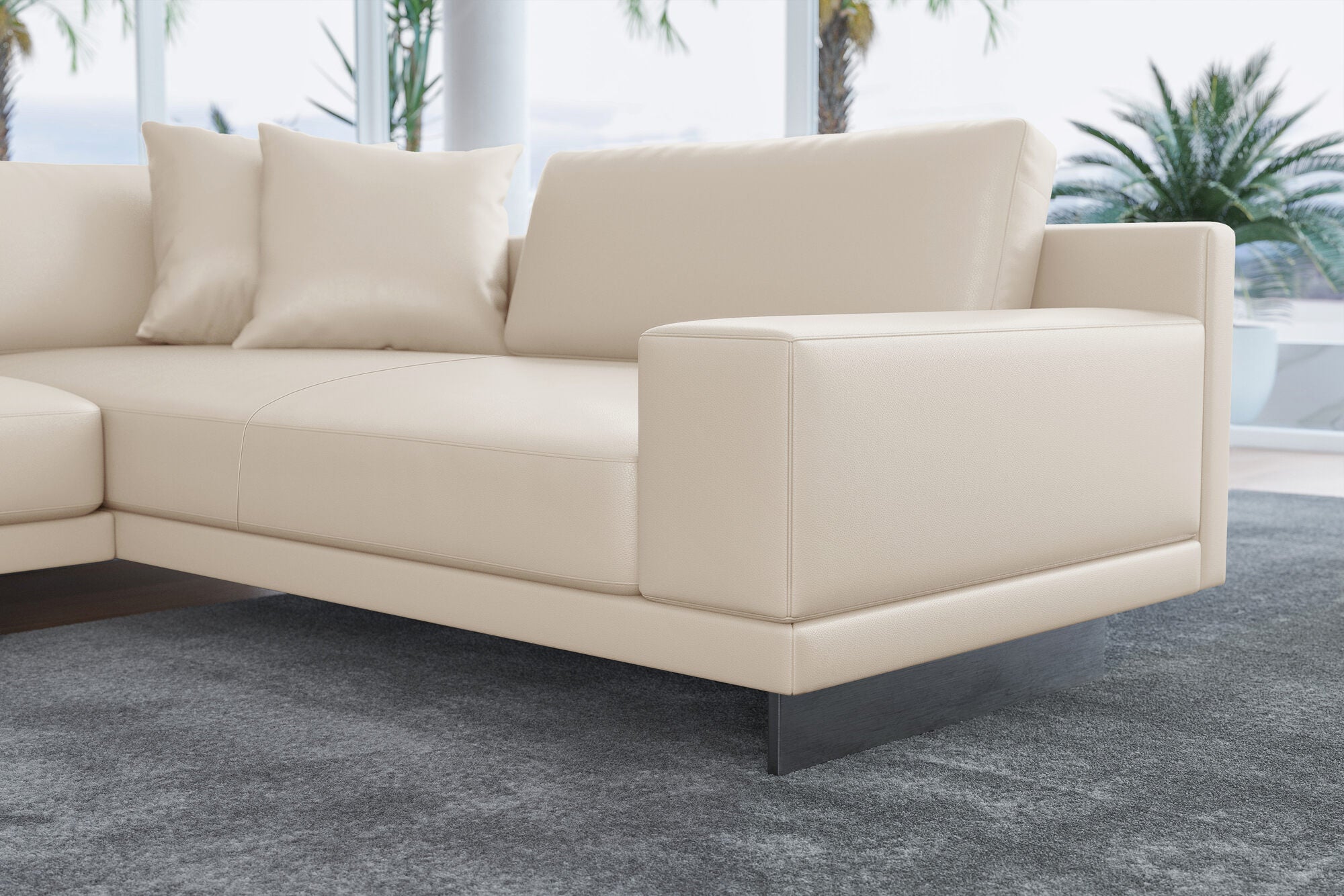 Alessandro Italian Nappa Leather Modular Sectional Sofa with Chaise