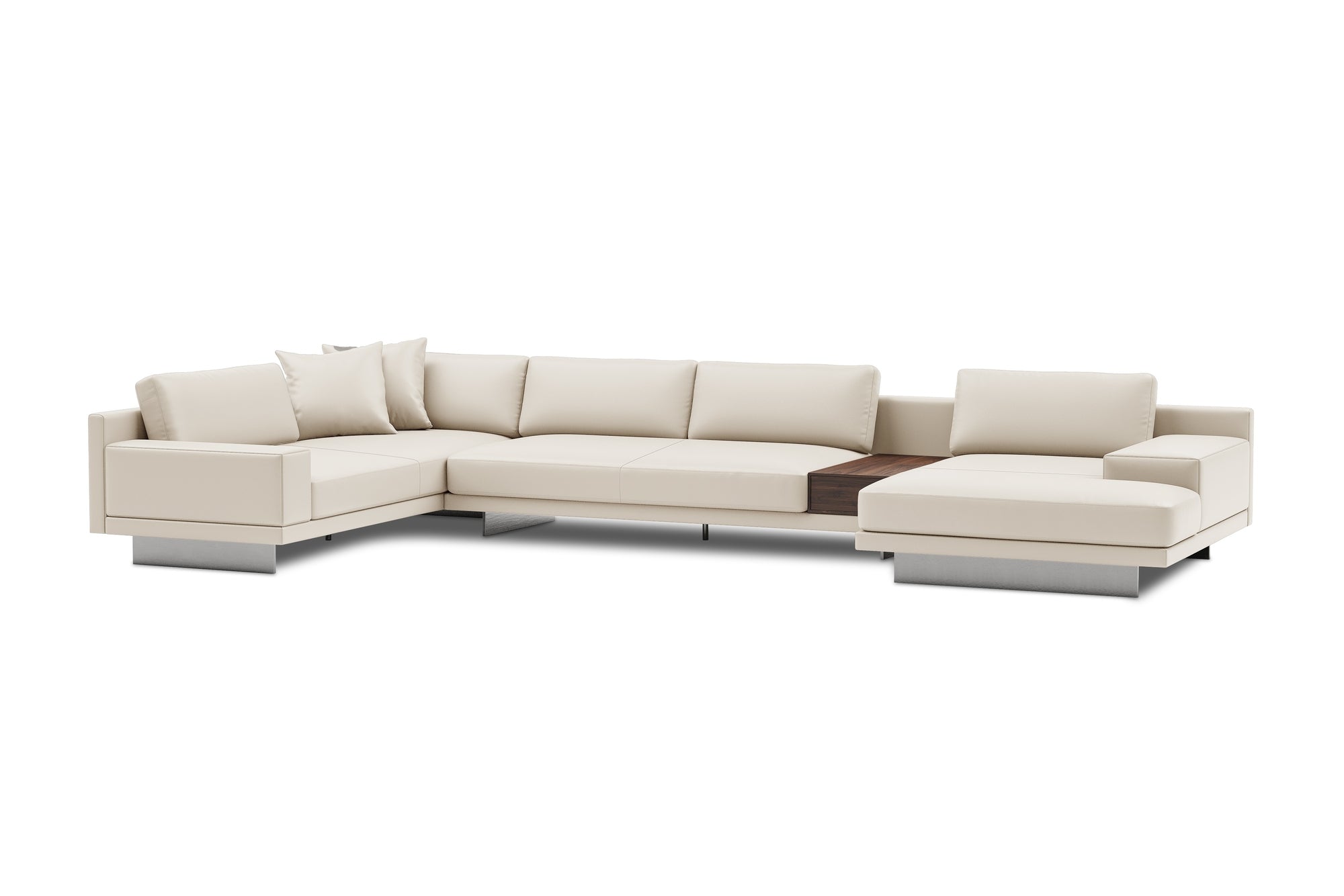 Alessandro Italian Nappa Leather Modular Sectional Sofa with Chaise