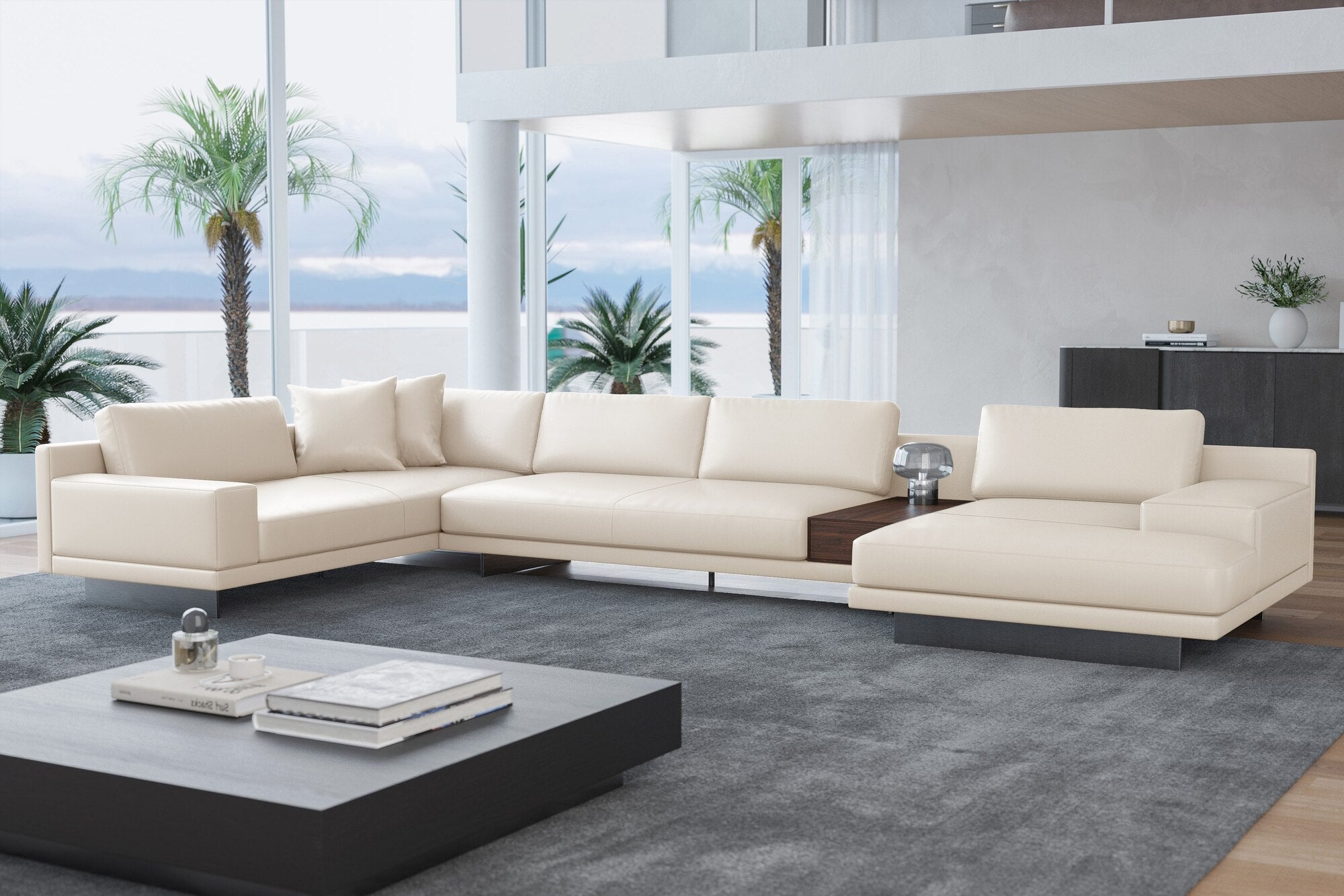 Alessandro Italian Nappa Leather Modular Sectional Sofa with Chaise