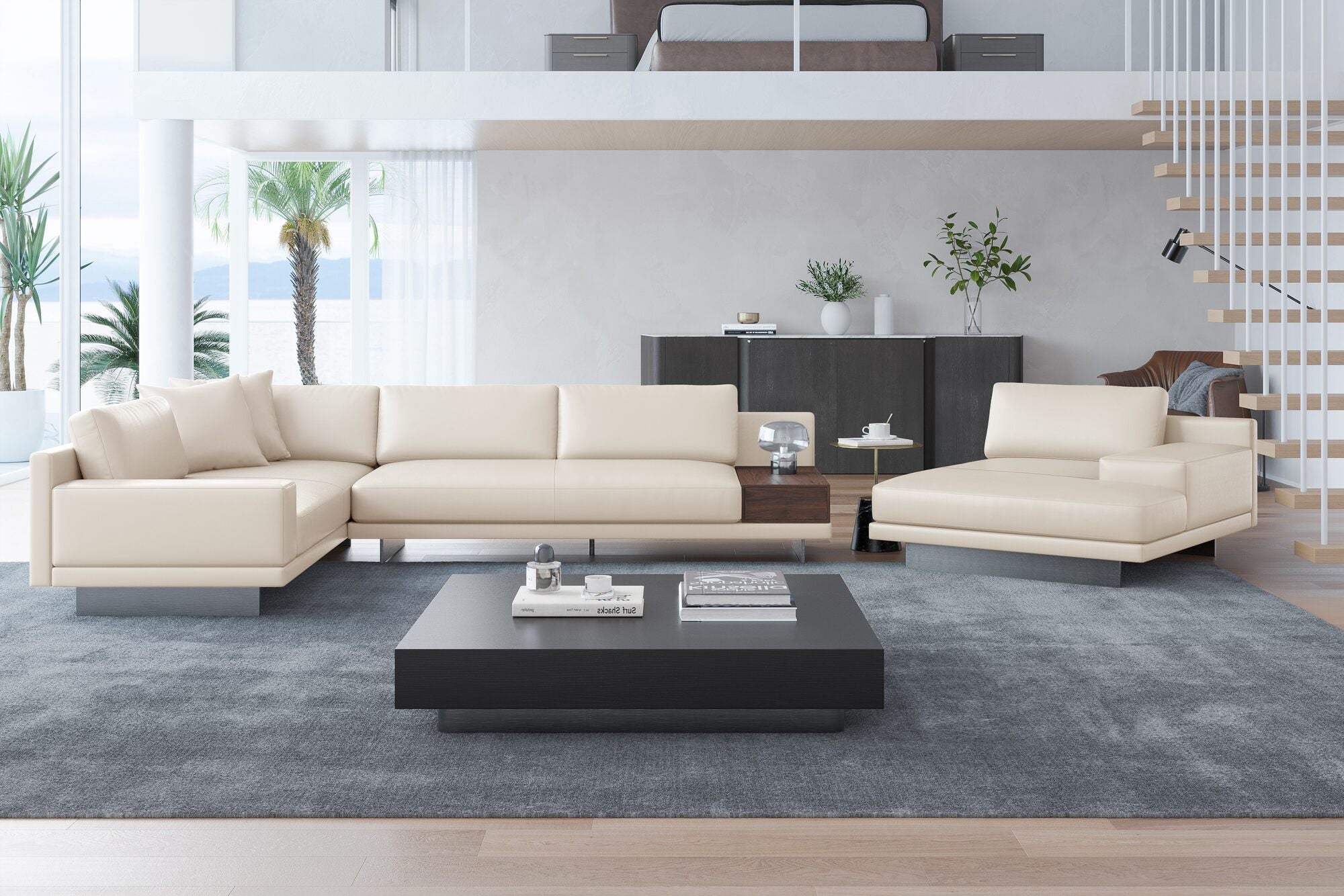 Alessandro Italian Nappa Leather Modular Sectional Sofa with Chaise