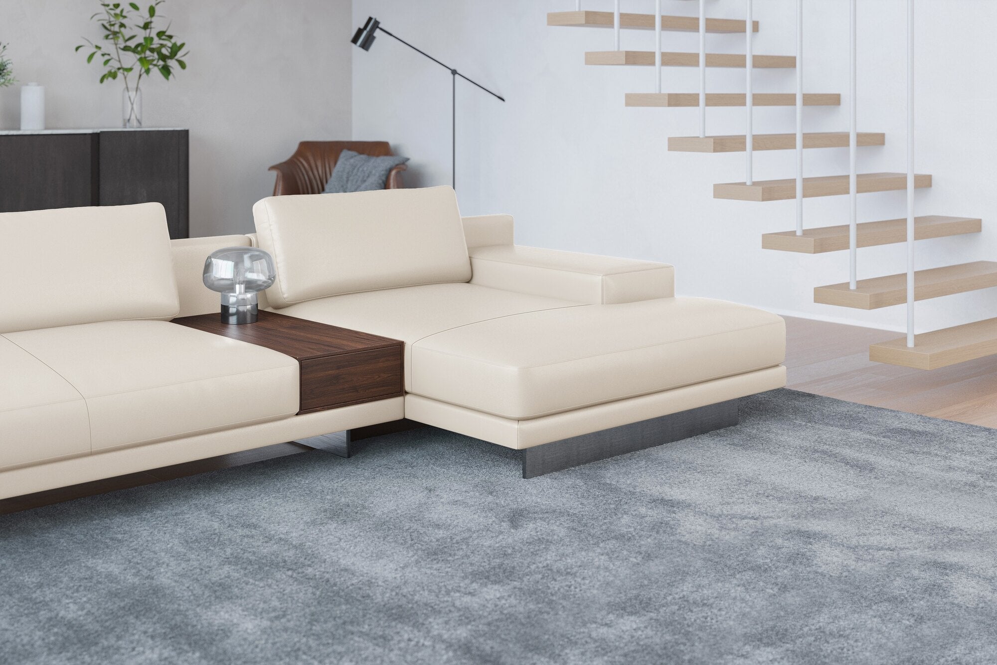 Alessandro Italian Nappa Leather Modular Sectional Sofa with Chaise