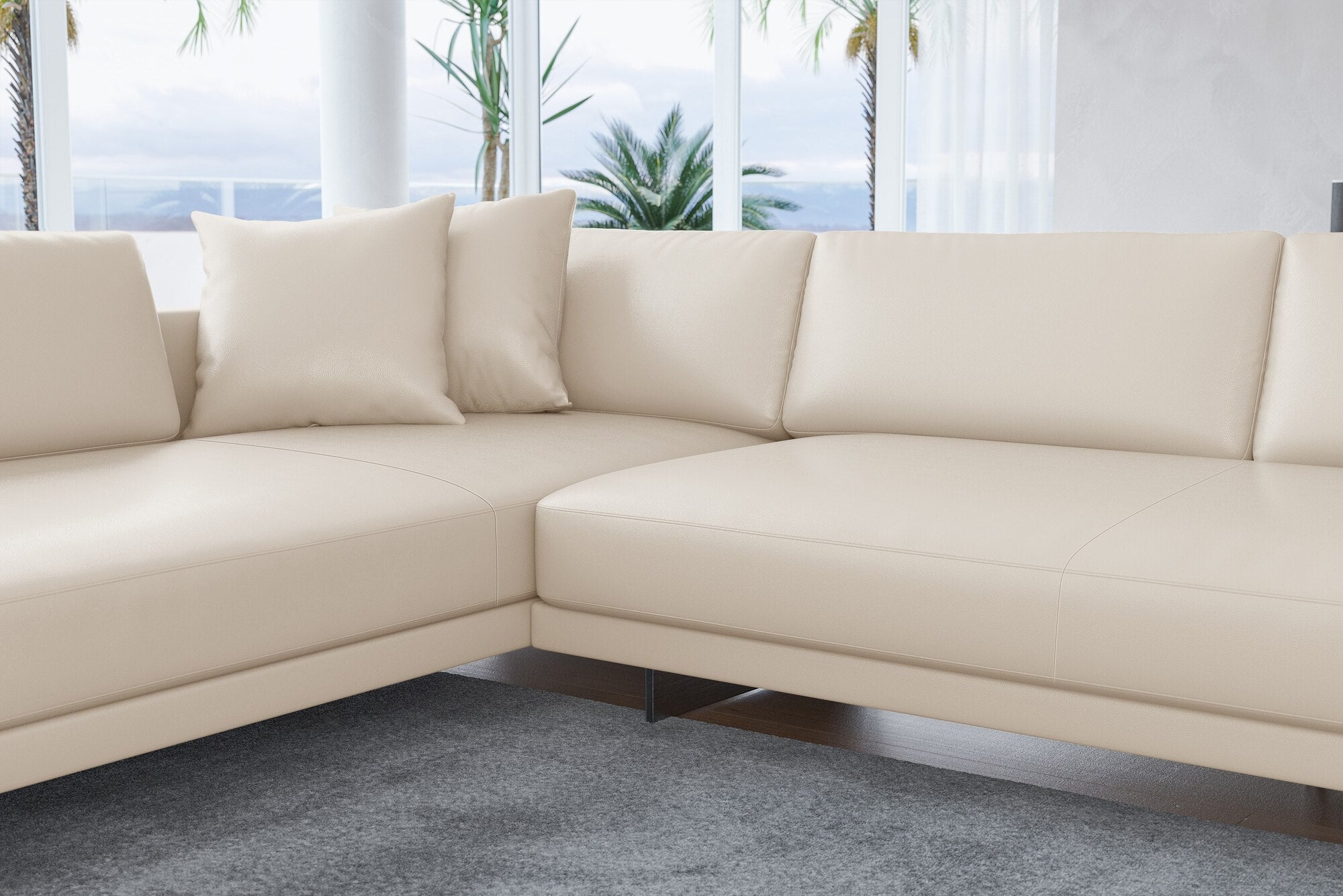 Alessandro Italian Nappa Leather Modular Sectional Sofa with Chaise