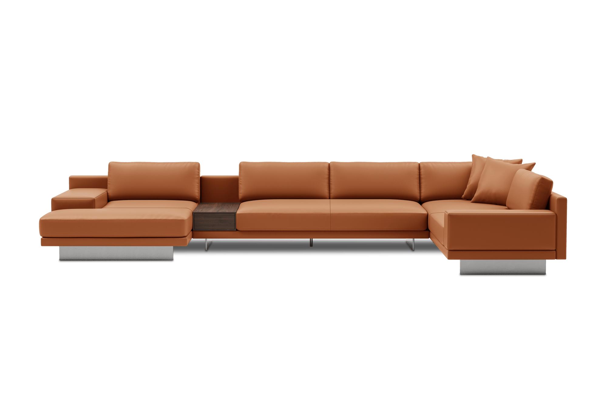 Alessandro Italian Nappa Leather Modular Sectional Sofa with Chaise