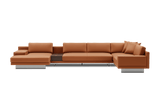 Alessandro Italian Nappa Leather Modular Sectional Sofa with Chaise