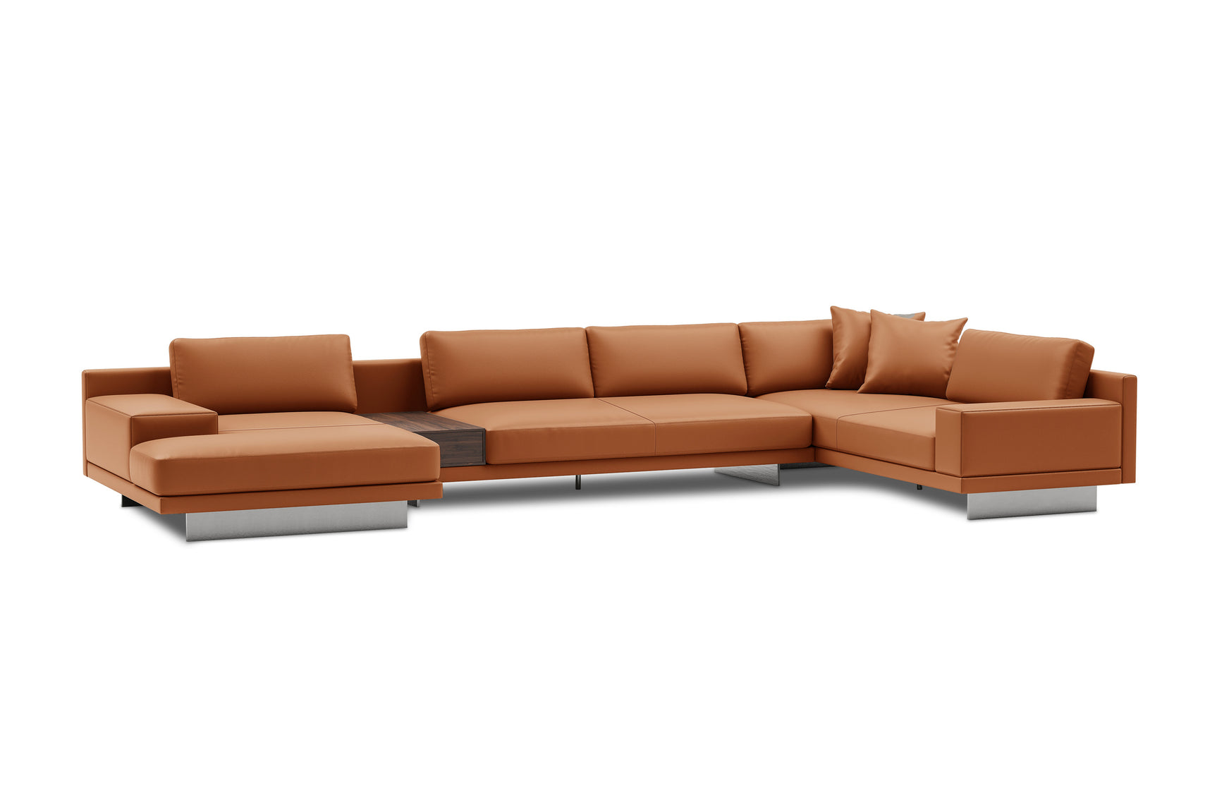 Alessandro Italian Nappa Leather Modular Sectional Sofa with Chaise