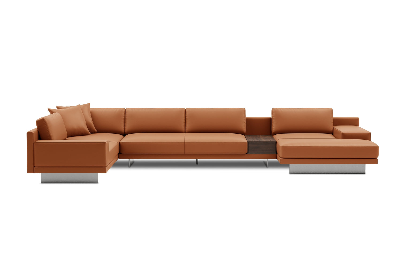 Alessandro Italian Nappa Leather Modular Sectional Sofa with Chaise