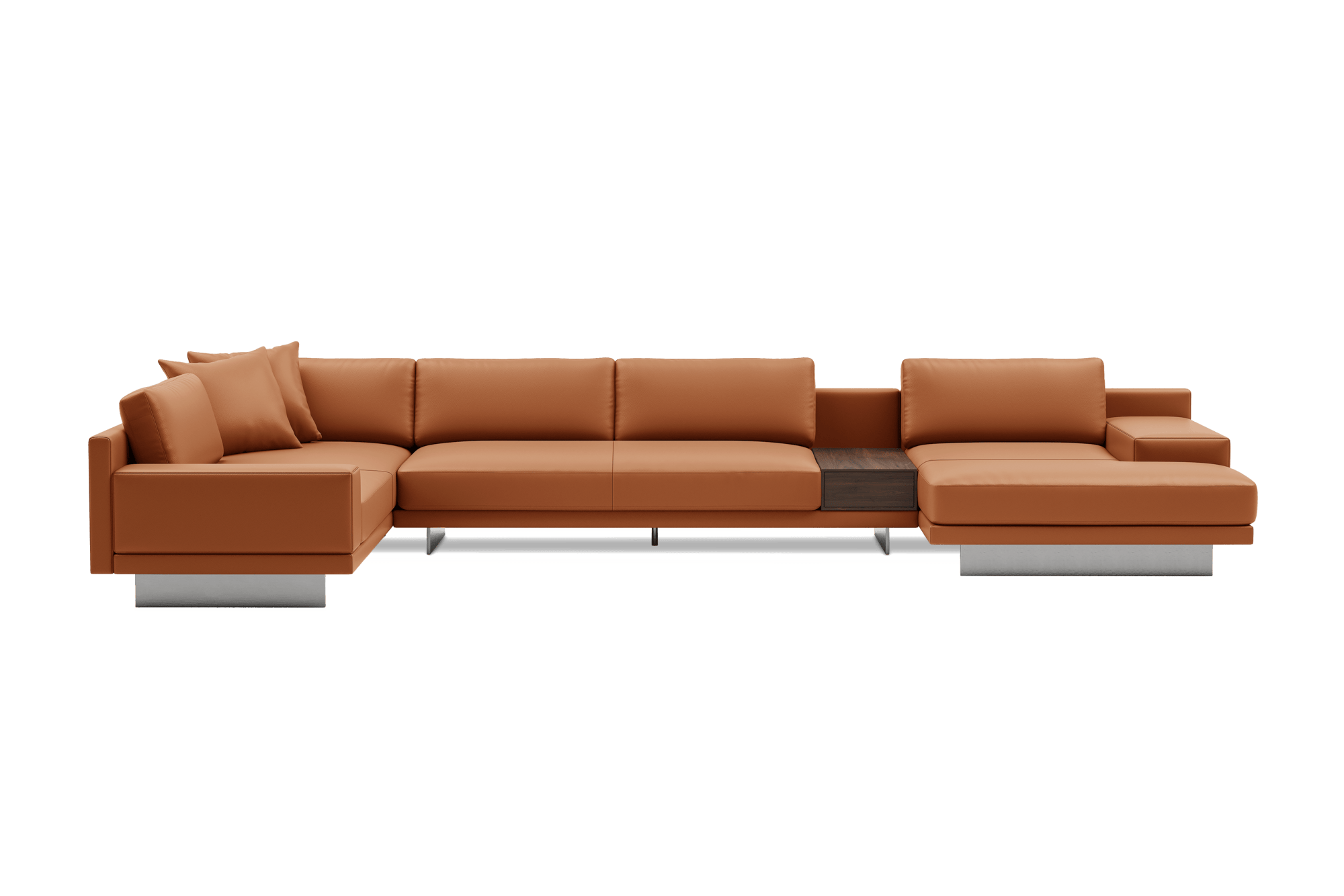 Alessandro Italian Nappa Leather Modular Sectional Sofa with Chaise
