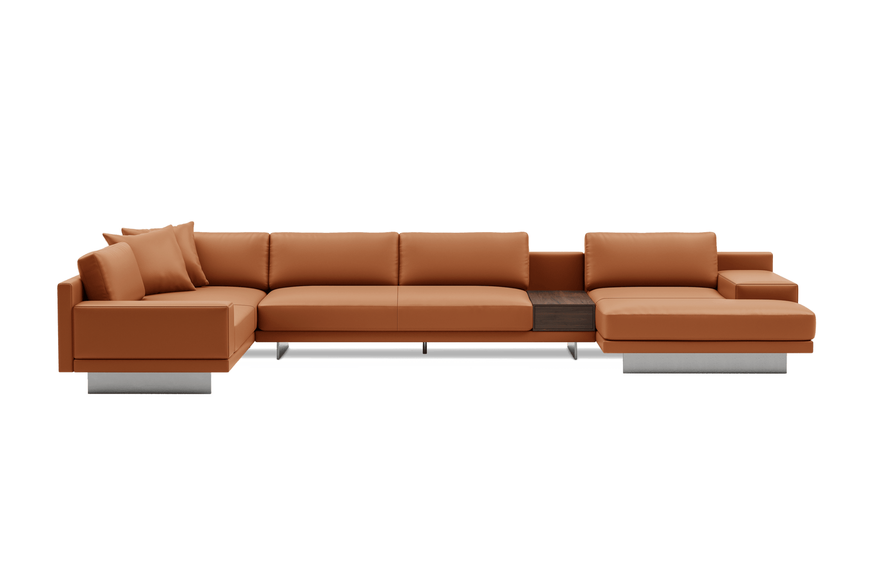 Alessandro Italian Nappa Leather Modular Sectional Sofa with Chaise