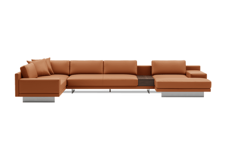 Alessandro Italian Nappa Leather Modular Sectional Sofa with Chaise
