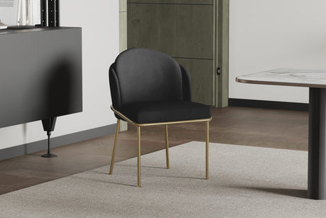 Alexander Velvet Fabric Dining Chair (Set of 2)