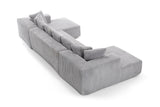 Alexus Corduroy Fabric Sectional Sofa