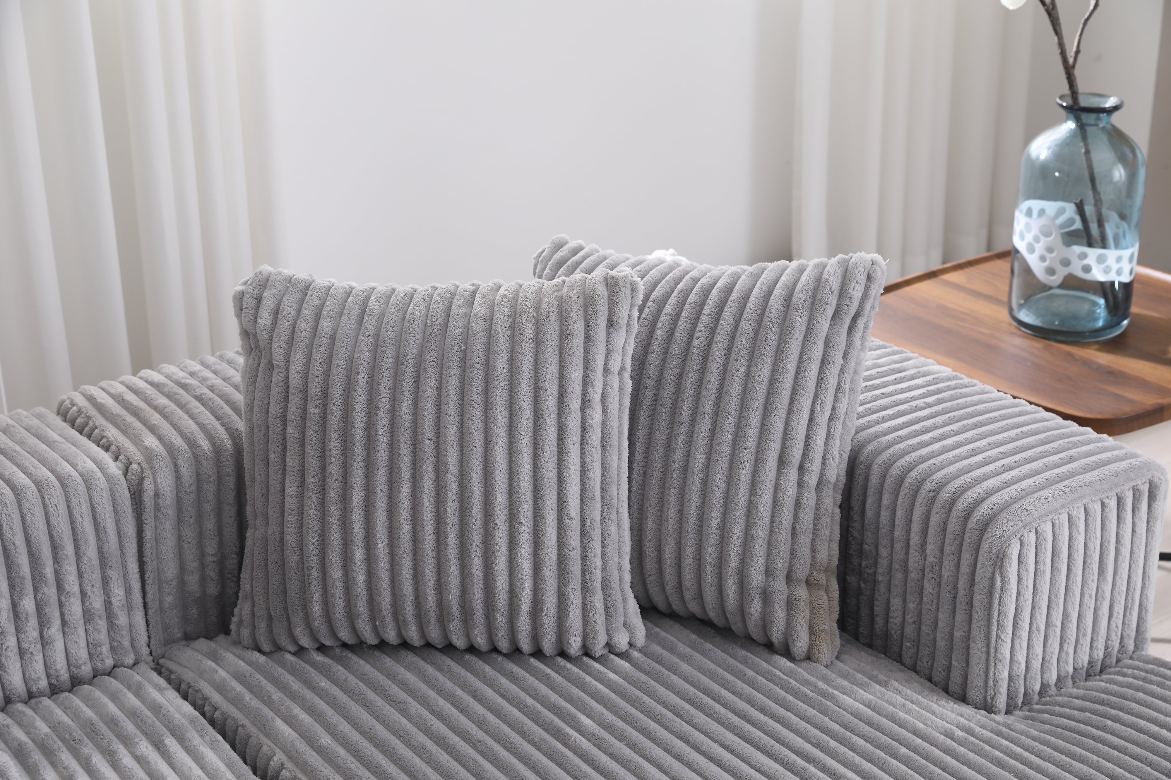 Gray corduroy sectional discount