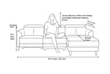 Valencia Andria Black Leather Reclining Sectional Sofa | Modern Luxury Size diagram