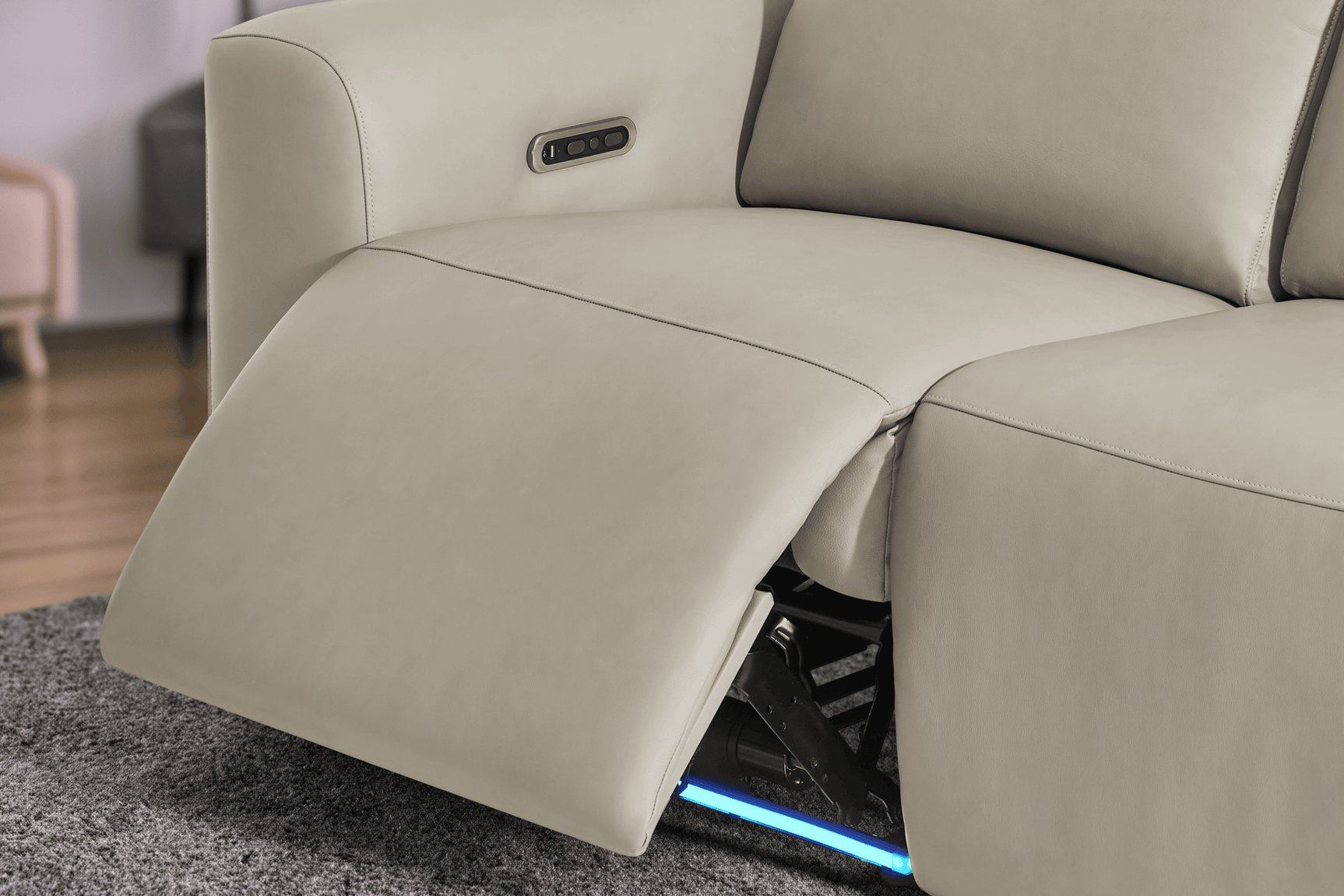 Arlington Immersive Audio Leather Dual Recliner Sofa with Heat & Massage