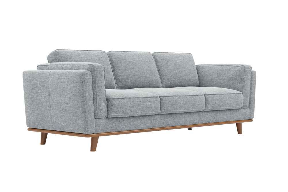 Valencia Artisan Swiss Linen Three Seat Sofa, Grey