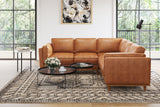 Valencia Artisan L-Shape Corner Leather Sectional Sofa, Cognac Right side picture
